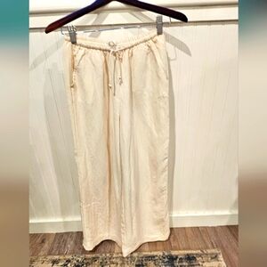 Z Supply Cream Elastic Waistband Pants